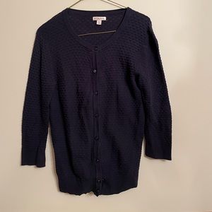 Navy Blue Knitted Cardigan